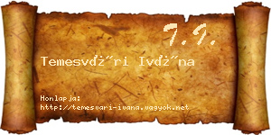 Temesvári Ivána névjegykártya